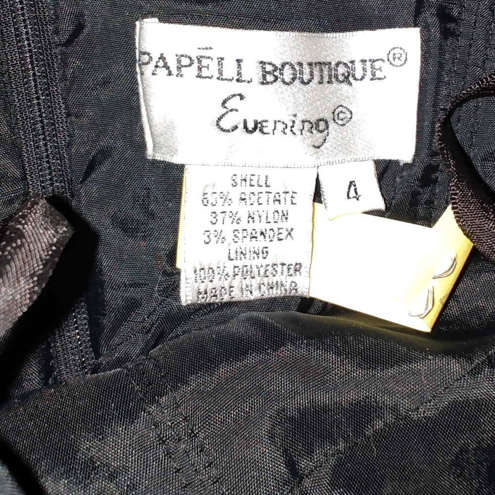 PAPELL BOUTIQUE Evening Women's Black Ruched Strapless Bustier Size 4 - Picture 6 of 7